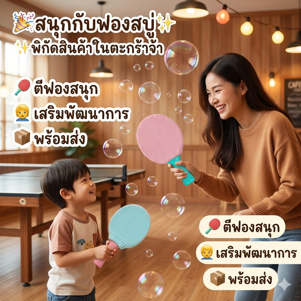 ✨พร้อมส่ง ปิงปองฟองสบู่ Bubble Toys ปลอดภัยไม่มีคม ของเล่นเสริมพัฒนาการ✨