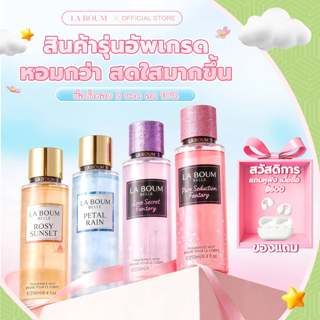 น้ำหอม BodyMist Glitter Perfume 250ML กลิ่นหอมติดทนนาน ใช้ได้ทั้งผู้ชายและผู้หญิง Laboum EDT