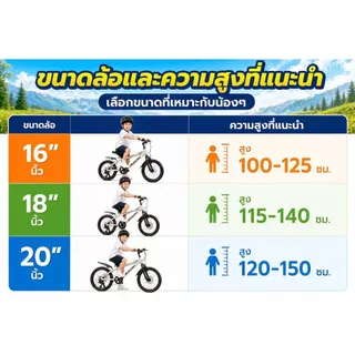 Anchi จักรยานเด็ก จักรยานเสือภูเขา 16/18/20นิ้ว ดิสก์เบรก มีโช้ค เกียร์ นักเรียน ของขวัญวันหยุด