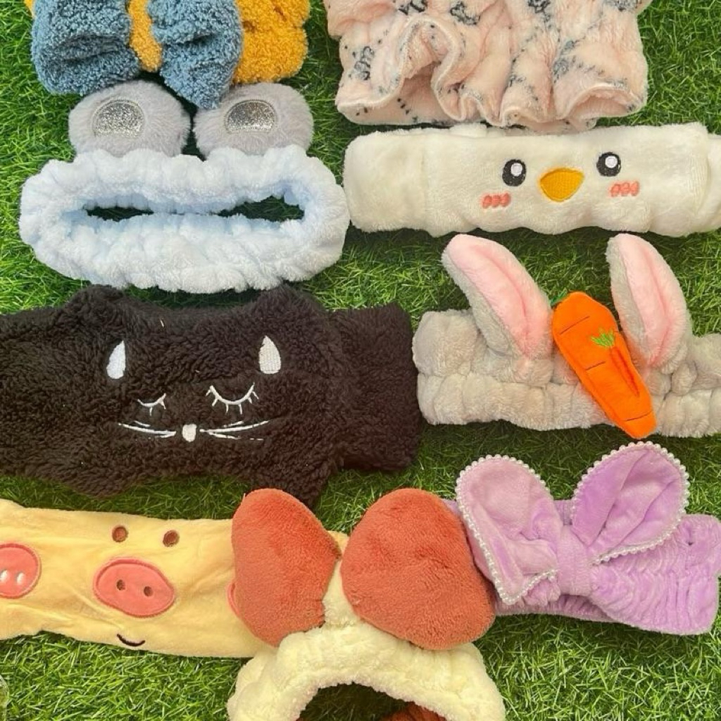 ขายส่ง 12 ชิ้นยกแพ็ค คาดผมขนนุ่มติดหัวตุ๊กตา