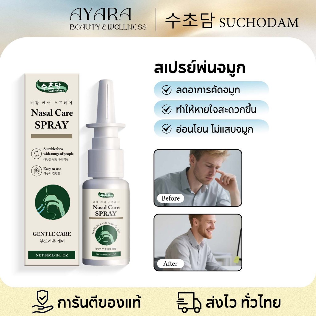 수초담 สเปรย์พ่นจมูก น้ำยาสเปรย์จมูก บรรเทาอาการคันที่จมูก ลดอาการคัดแน่นจมูก ไซนัสอักเสบ หายใจสะดวก
