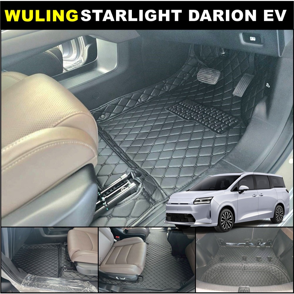 พรมปูพื้นรถยนต์ 6D WULING STARLIGHT DARION EV 2026 ลาย VIP เต็มคัน (ใยดักฝุ่นแจ้งสีทางแชทนะคะ)