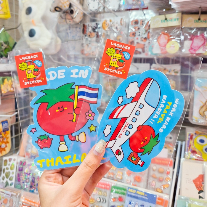 Luggage Sticker สติกเกอร์ติดกระเป๋าเดินทางรวมลายน้องมะเขือเทศ เพิ่มความโดดเด่นให้กระเป๋า!🍅🧳[pleasenj