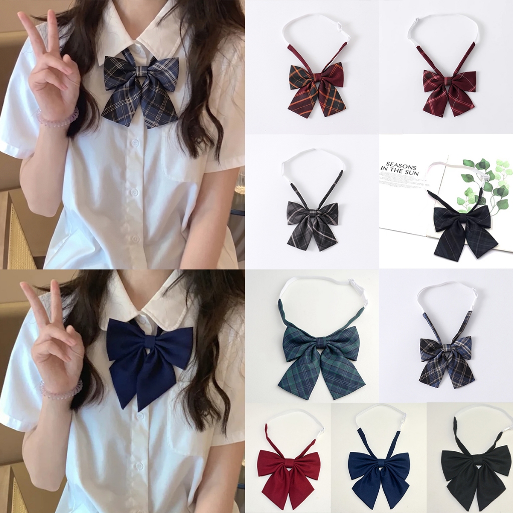 (สินค้าพร้อมส่ง)โบว์ไทสำเร็จรูป ใส่ง่าย ไม่ต้องผูกเอง! พร้อมสายปรับระดับได้ JK เครื่องประดับของเสื้อเชิ้ต