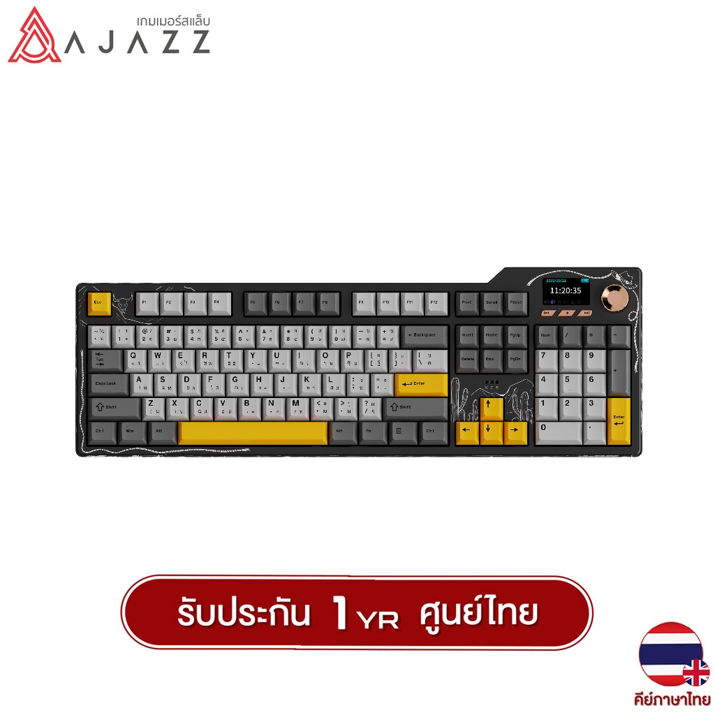คีย์บอร์ดเกมมิ่ง Ajazz AK35i V4 104Key Gasket Tri-Mod 10,000mAh Hotswap Avocado Switch Mechanical Ke