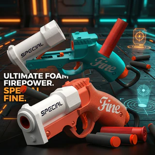 Fine Blaster ปืนของเล่นยิงโฟมนุ่ม ยิงไกล แม่น ดีไซน์เท่ ปลอดภัย ของขวัญเด็ก เล่นมันส์ พร้อมกระสุน โคตรคุ้ม