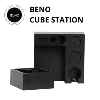 Beno Cube Station ถังเคาะทิ้งกากกาแฟและที่วางอุปกรณ์ ใช้กับก้านชงทุกยี่ห้อทุกขนาด พลาสติก abs หนาเหนียวทน ถอดถังขยะเทได้