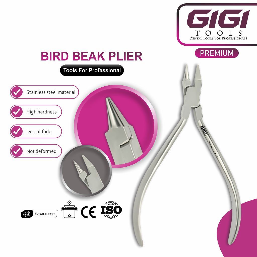 Gigi Tools Dental Ortho Light Wire Bending Plier Bird Beak Wire Bending Adjustment Stainless Steel