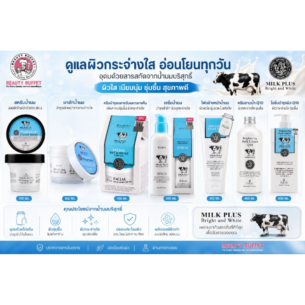 {🐄ตระกลูนมวัว🐄}"Lotใหม่หมดปี2028-2029 ""Beauty Buffet Scentio Milk Plus