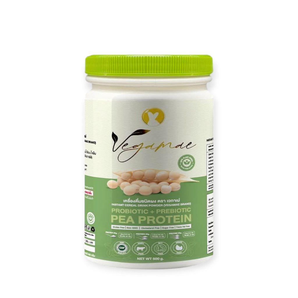โปรตีนเวกาเม่ Protein VEGAMAE (กระปุก 500 g.) อาหารเสริมเวกาเม่โปรตีน โปรตีนถั่วลันเตาสีทอง เวกาเม่