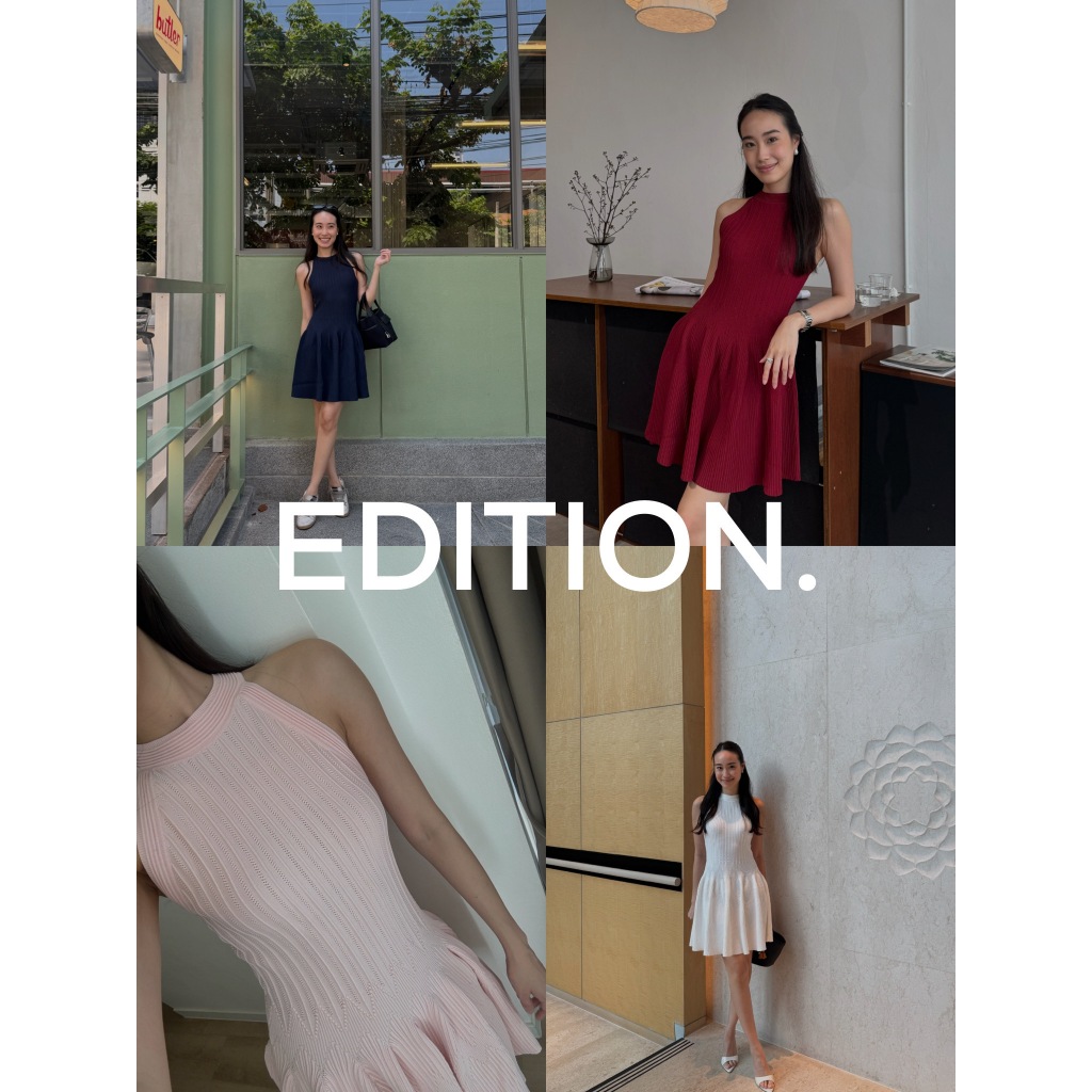 editionwear HALTERNECK KNIT MINI DRESS (พร้อมส่ง)