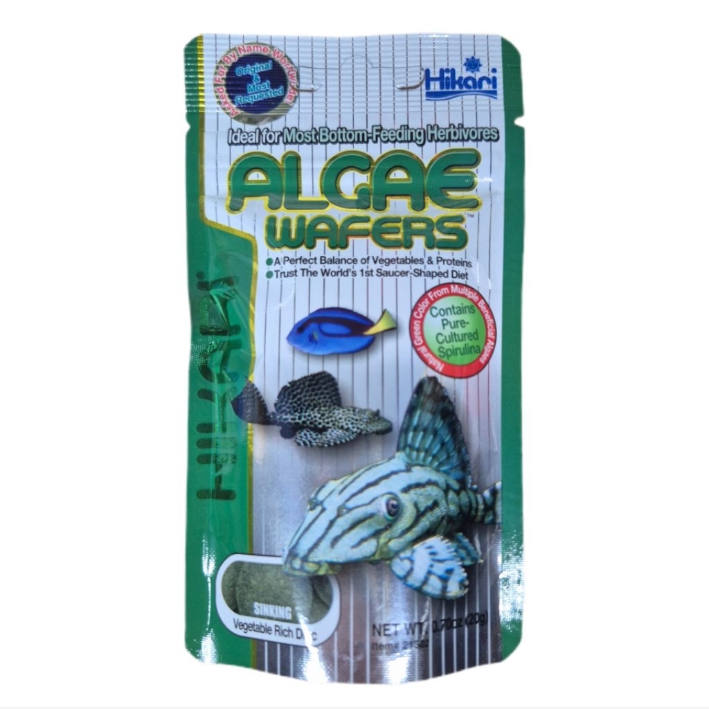 Hikari Algae Wafers อาหารปลากินพืชก้นตู้ เม็ดจมน้ำ ขนาด 20 กรัม