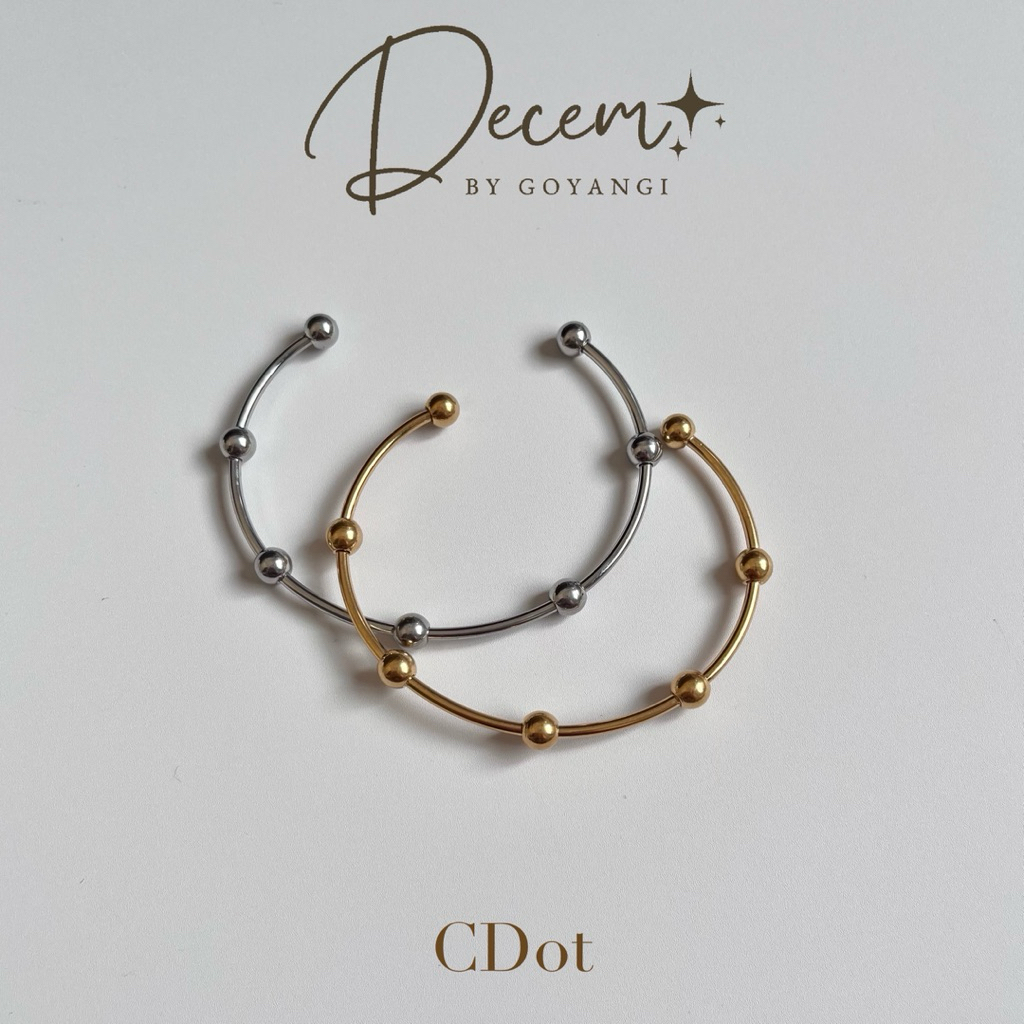 [New]Decem- กำไลรุ่น CDot  สแตนเลสสามารถใส่โดนน้ำได้ ไม่ลอกไม่ดำ มีกระเป๋าเก็บให้