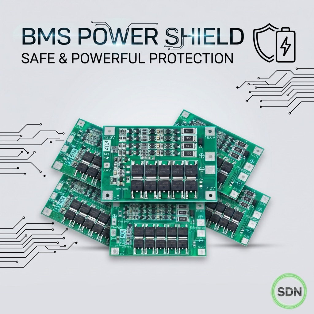 บอร์ดBMS ป้องกันแบตเตอรี่ 3S 12.6V / 4S 16.8V พร้อมระบบ Balance อัจฉริยะ กระแสสูง 20A-60A