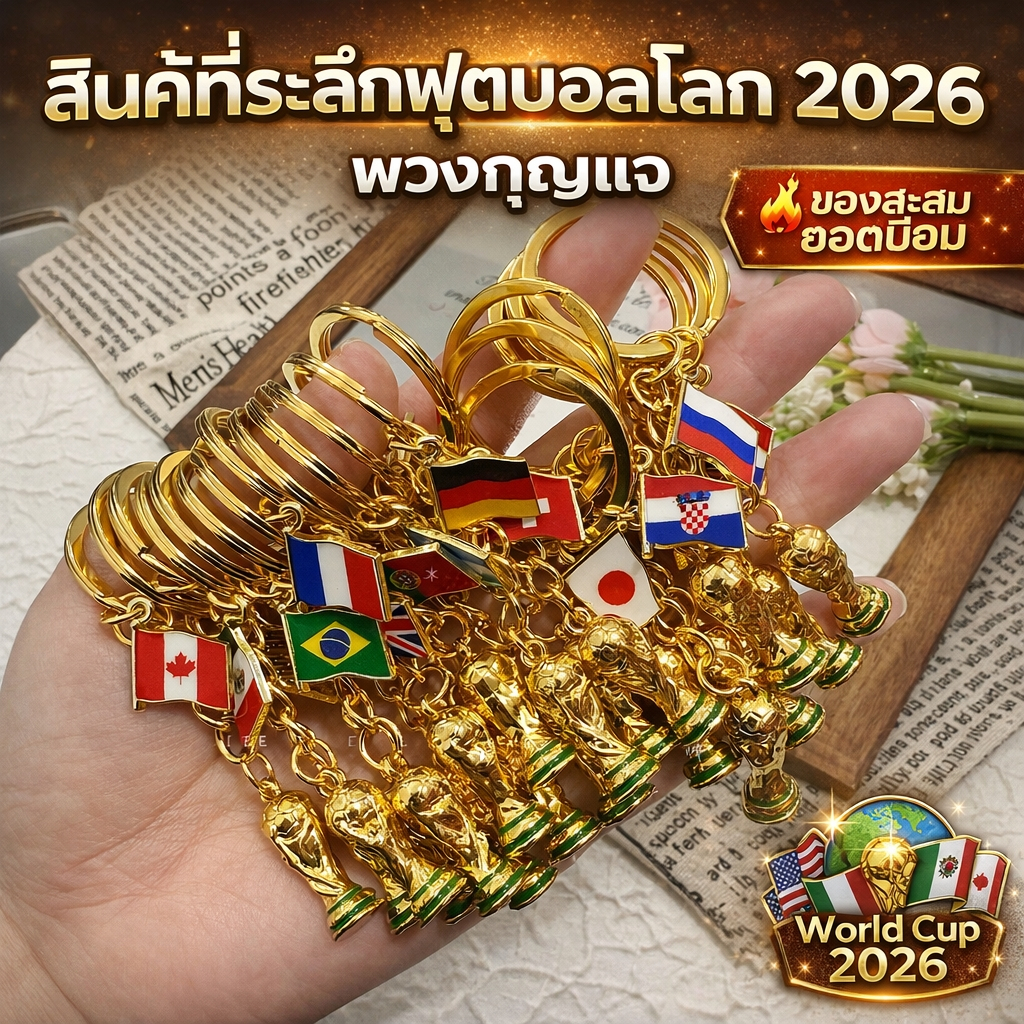 พวงกุญแจฟุตบอลโลก 2026 : อุปกรณ์เชียร์ และของตกแต่งกระเป๋า ของที่ระลึกฟุตบอลโลก