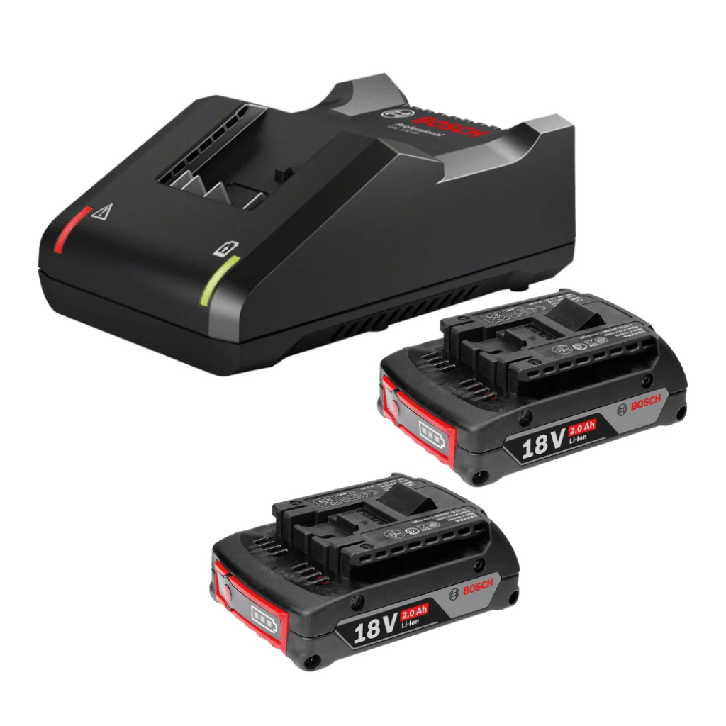 BOSCH Starter Kit แท่นชาร์จ + แบตเตอรี่ 18V (1 Charger GAL 18V-40 + 2 Battery) 2.0Ah