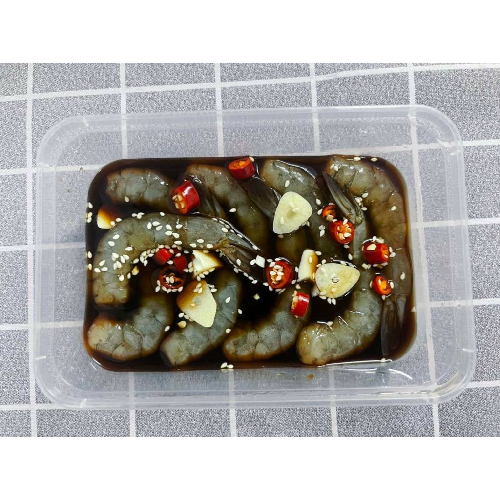 กุ้งดองซีอิ้วพร้อมน้ำจิ้มซีฟู้ด