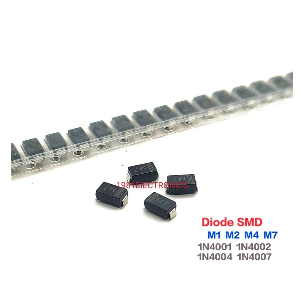 ราคา 10ตัว 👉👉 1N4001(M1) 1N4002(M2) 1N4004(M4) 1N4007(M7) Diode SMD วงจรเรียงกระแสไดโอด 1A  M1 M2 M4