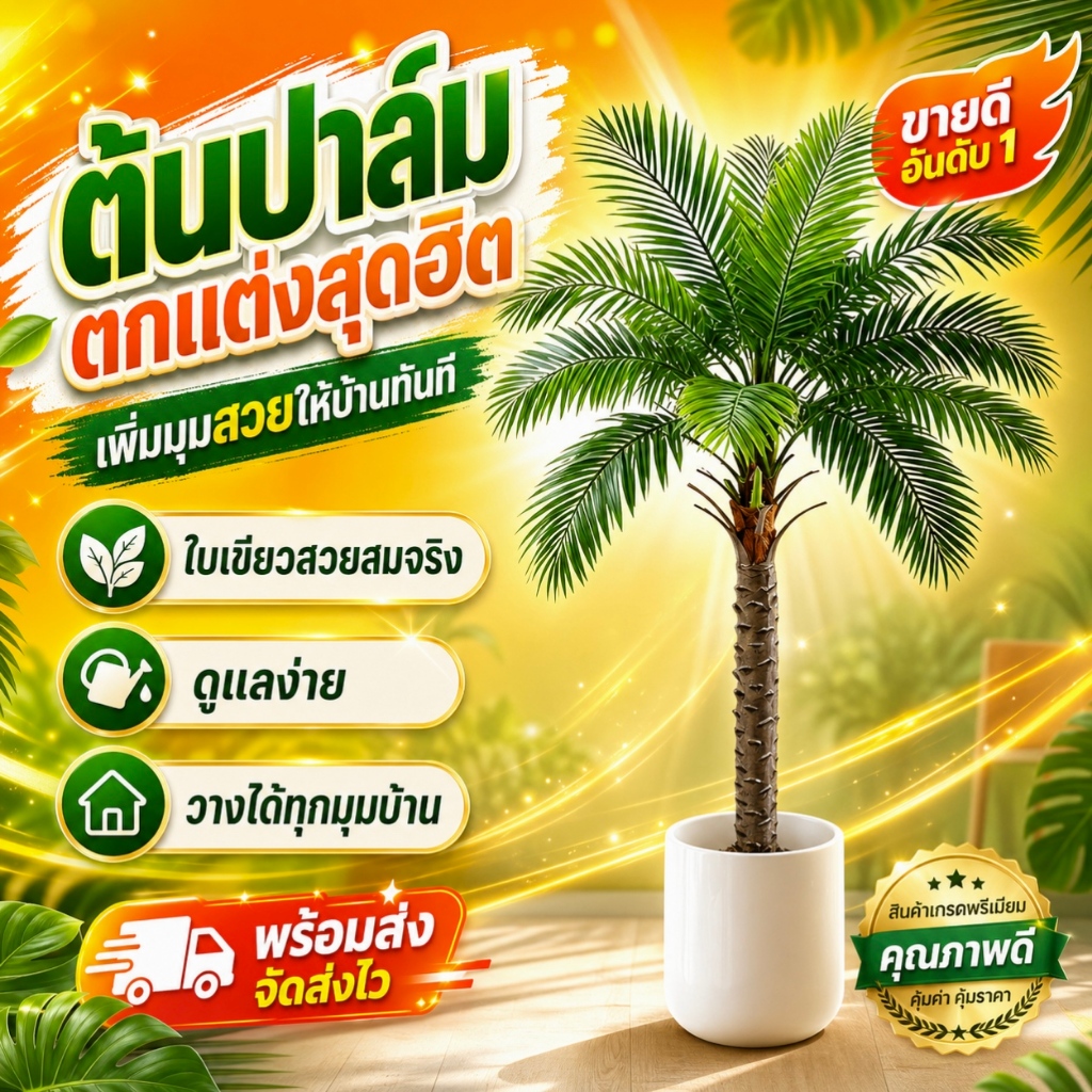 🌴นำเข้าจากญี่ปุ่น🌴130/160/180cm ต้นไม้ปลอม ต้นมะพร้าว ความจำลอง 99.9% ต้นมะพร้าวจำลอง