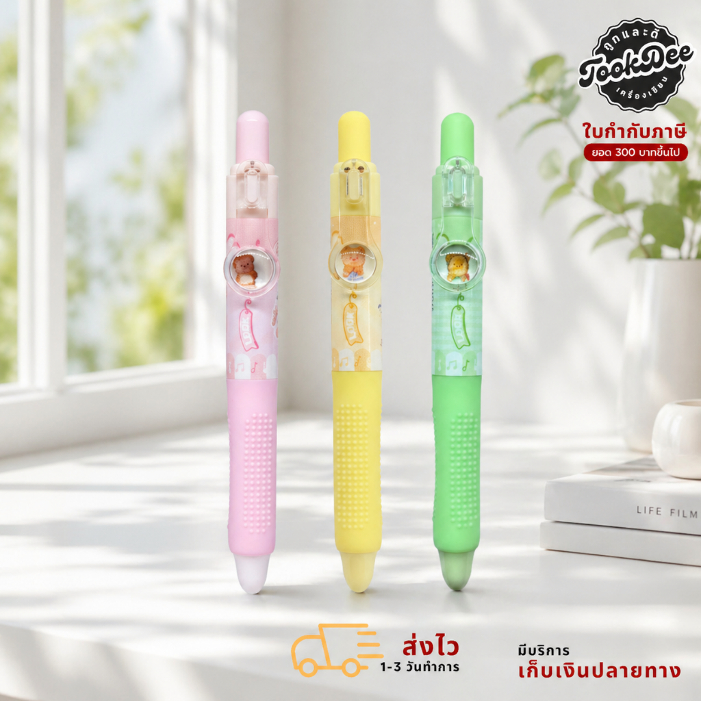 ปากกาเจลหมีเนย Butterbear ดีไซน์น่ารัก โทนพาสเทล ใช้งานง่าย เขียนลื่น
