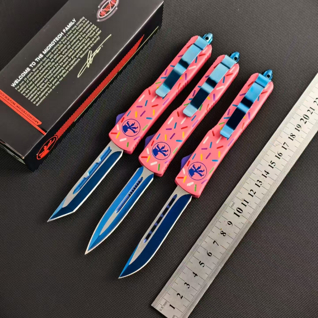 Microtech ไมโครเทค UTX85 โดนัท วัสดุตัดขอบ: D2 วัสดุก้าน: อลูมิเนียมอัลลอยด์
