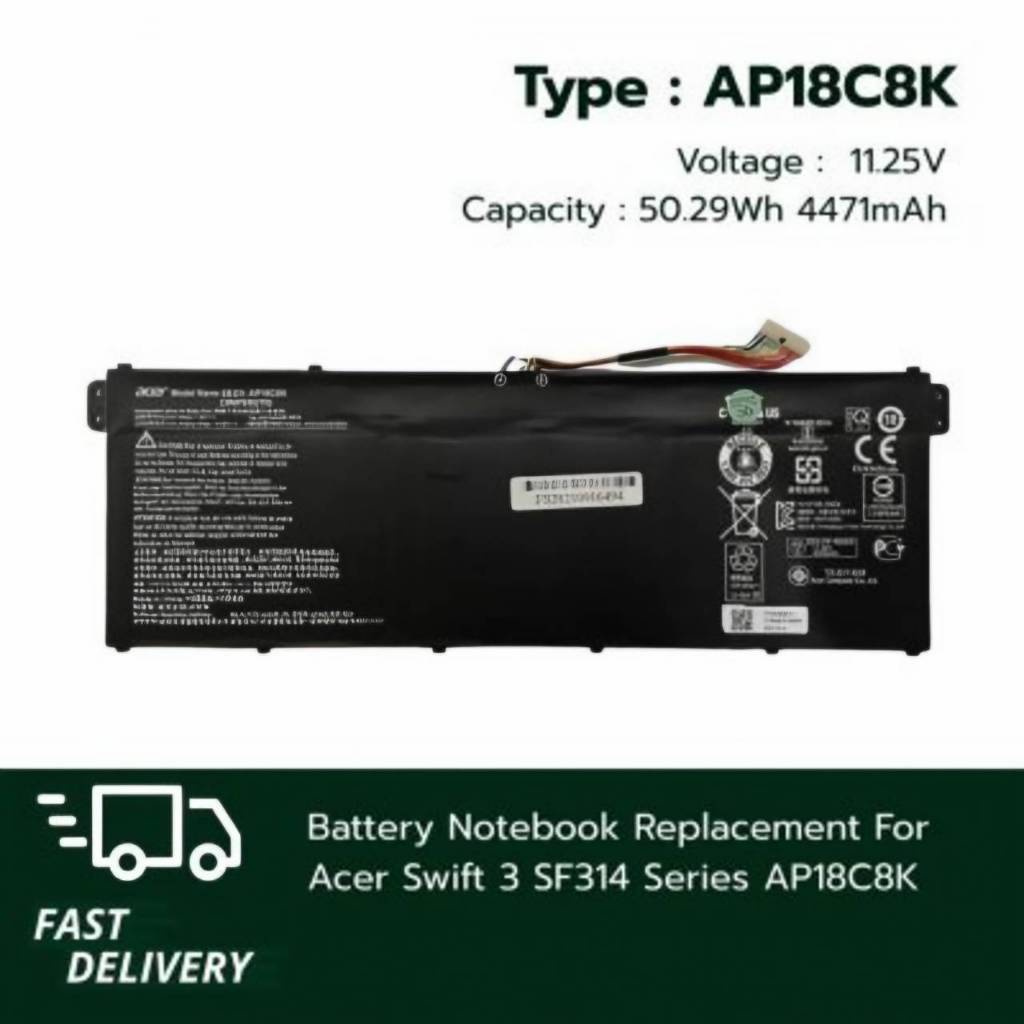 (ส่งฟรี ประกัน 1 ปี) แบตเตอรี่ โน๊ตบุ๊ค Battery for Swift 3 SF314-57 Aspire 5 A514,5 A515-54, A515-4