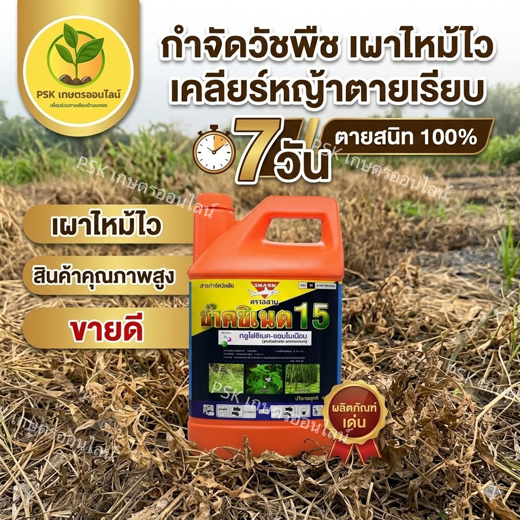 ช๊าคซิเนต ฉลาม กลูโฟซิเนต 4 ลิตร สารกำจัดวัชพืช ปลอดภัยต่อพืช ใช้งานง่าย สินค้าเดียวกับคายีซาเรส