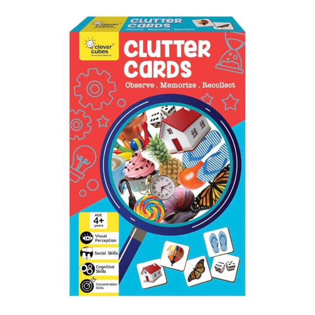 Clever Cubes-Clutter Cards เกมฝึกความจำและการสังเกต รางวัลระดับโลก ฝึกสมอง ความคิด วิเคราะห์ เชื่อมโยง ไอคิว เกมการศึกษา