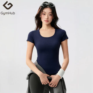 GymHub เสื้อโยค่า U-neck รัดรูป เรียวสวย ยืดหยุ่นสูง สำหรับออกกำลังกาย วิ่ง ใส่ในเป็นชั้นใน
