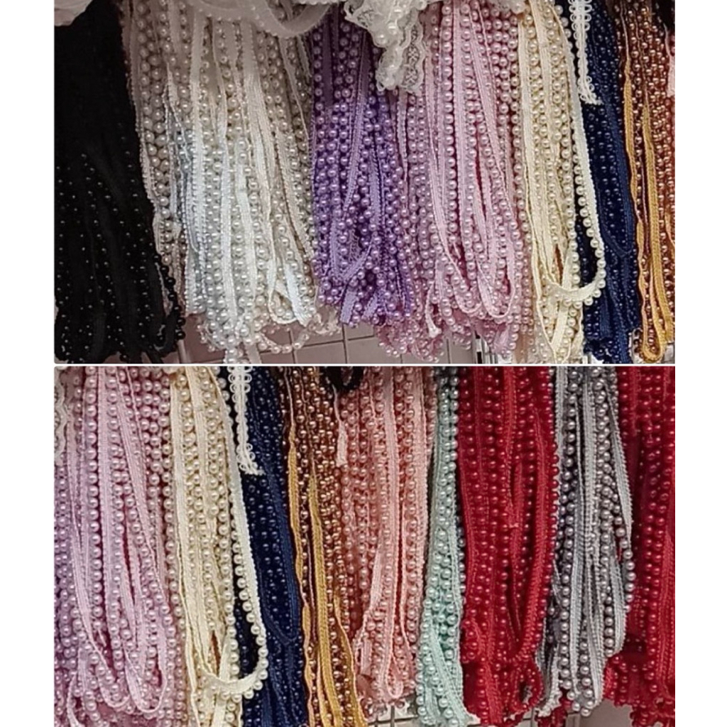 เส้นมุกงานแต่งเสื้อผ้า/กระเป๋า (ราคาต่อ1หลา)