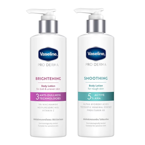 Vaseline Lotion วาสลีน โลชั่น สูตร 3 สูตร 5 โปร เดอร์มา ไนอาซินาไมด์ ไบรท์เทนนิ่ง บอดี้ โลชั่น 250 มล.