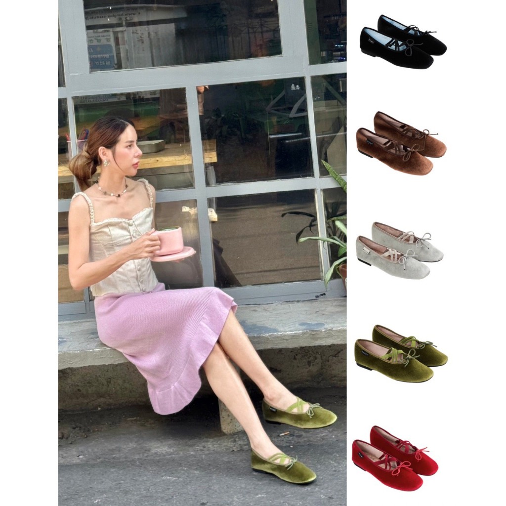 wilana รองเท้าผ้ากำมะหยี่ รุ่น B18