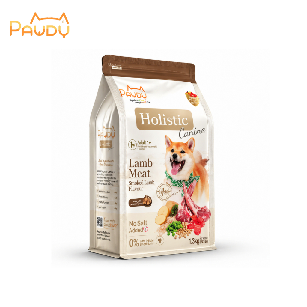 Pawdy Holistic อาหารสุนัขโต 1 ปีขึ้นไป เนื้อแกะรมควัน เกรดพรีเมียม 1.3kg Petus Kingkaew