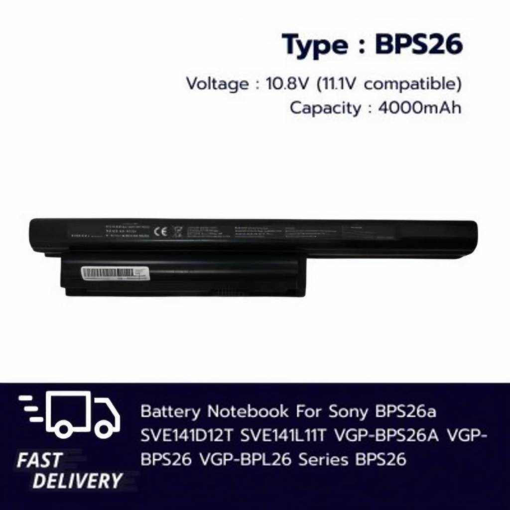 (ส่งฟรี ประกัน 1 ปี) แบตเตอรี่ โน๊ตบุ๊ค Battery for Sony BPS26a  VGP-BPS26A VGP-BPS26 VGP-BPL26 SVE1