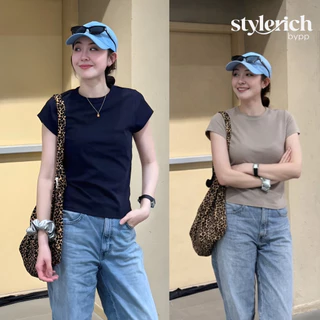 เสื้อยืดผู้หญิง เสื้อยืดแขนสั้น เสื้อยืดคอกลม ผ้านิ่ม เก็บทรงสวย พรางหุ่นสวย ส่งด่วน จากไทย