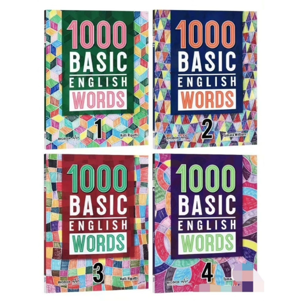 4 Books/1000 Basic English Words Education Books Language Larning