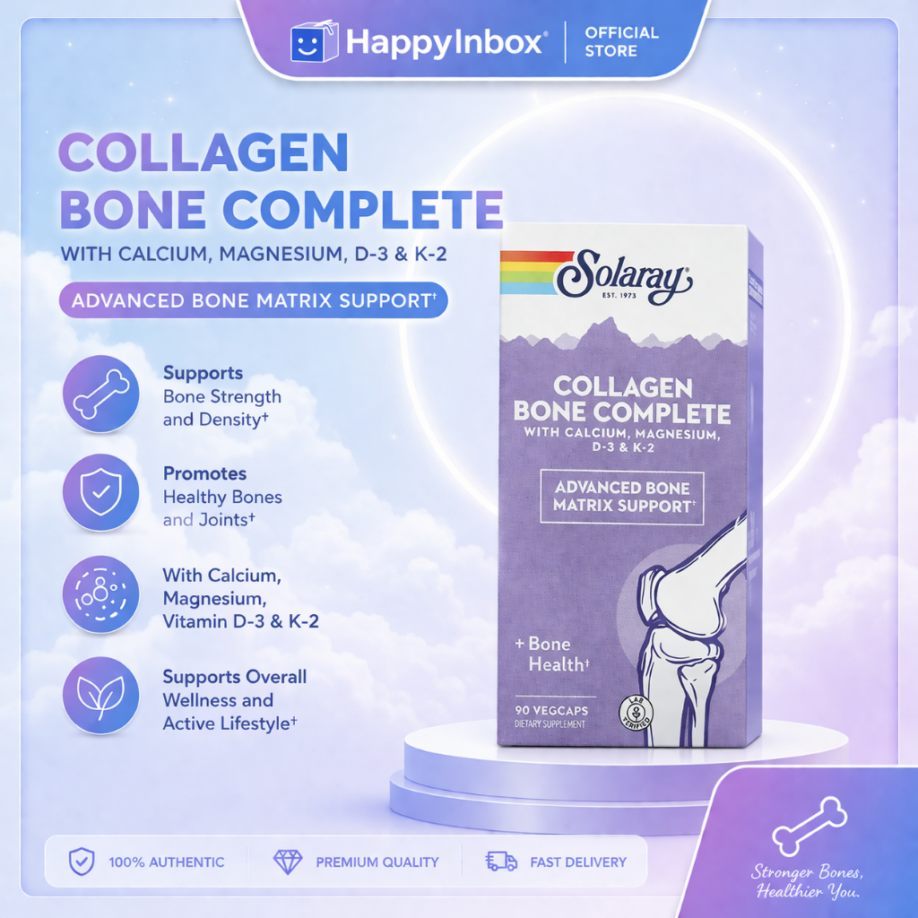 Solaray Collagen Bone Complete คอลลาเจนบำรุงกระดูก แคลเซียม แมกนีเซียม D3 K2 90 แคปซูล