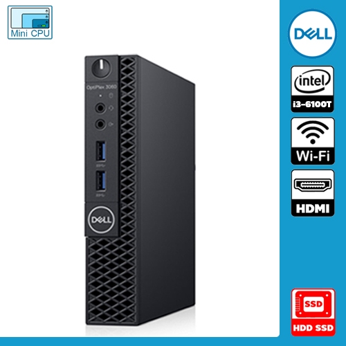 คอมมือสอง Mini PC Dell Optiplex 3050 CPU Intel i3-6100T ฮาร์ดดิสก์ SSD มี wifi HDMI ในตัว ลงโปรแกรมพ