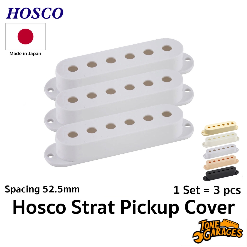Hosco Single Coil /  Strat Pickup Cover ฝาครอบปิ๊กอัพ กีต้าร์ไฟฟ้า (Set 3pcs) Made in Japan