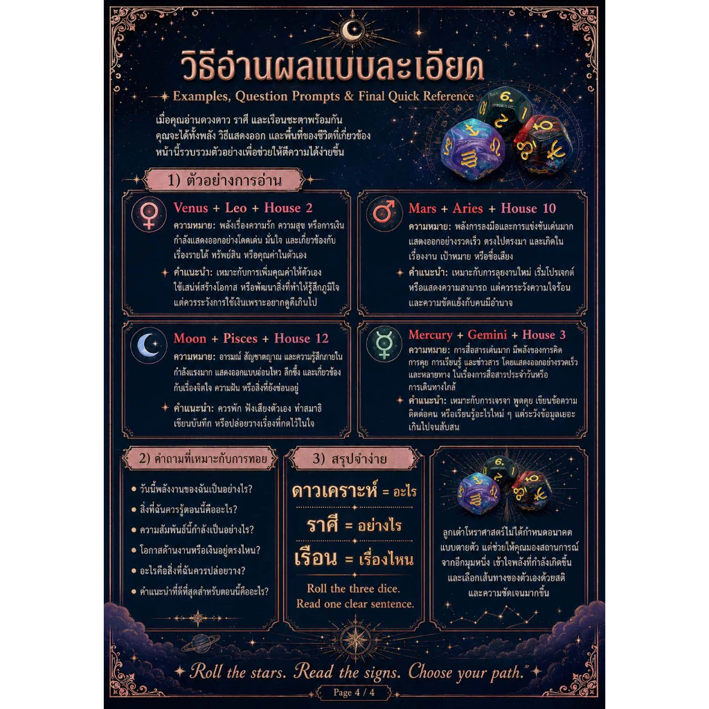 🔮✨ Astrology Dice (1 set 3 ลูก) | ลูกเต๋าพยากรณ์ ทำนาย ใช้คู่กับไพ่ยิปซี ไพ่ออราเคิล การพยากรณ์ ทำนายกลุ่มดาวโหราศาสตร์ thumbnail 10