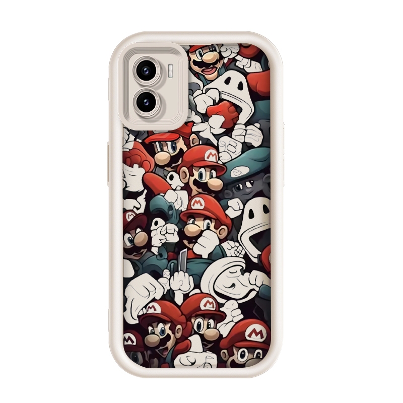 เข้ากันได้ Vivo Y15S/Vivo Y15/Vivo Y10/Vivo Y01,Mario Bros. เย็นกรณีโทรศัพท์การ์ตูนอะนิเมะเต็มแพ็คกร