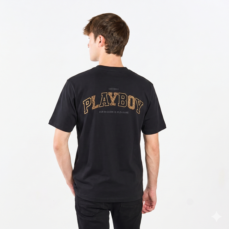 PLAYBOY 05PB เสื้อยืด   เสื้อผ้าผู้ชาย/เสื้อ/เสื้อยืดสีดำ รุ่น P1MT265TB026BK