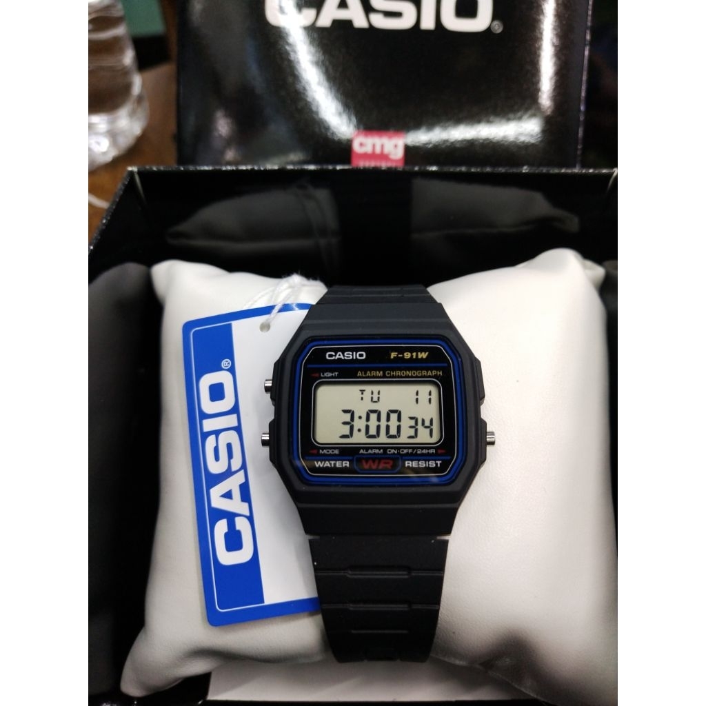 Casio รุ่นF-91w✅ระบบดิจิตอล กันน้ำ✅ของแท้✅พร้อมกล่องอุปกรณ์ครบทนทานแรงกระแทกรุ่นที่ต้องมี