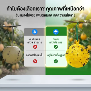 🔥รุ่นอัพเกรด 🔥ได้ผล3ปี🦟ลูกบอลดักแมลง กวาทรงพลัง กันน้ำกันแดด กาวดักแมลงหวี่ ที่ดักแมลงวันทอง กาวดักแมลงวัน ไม่ละลายกาว