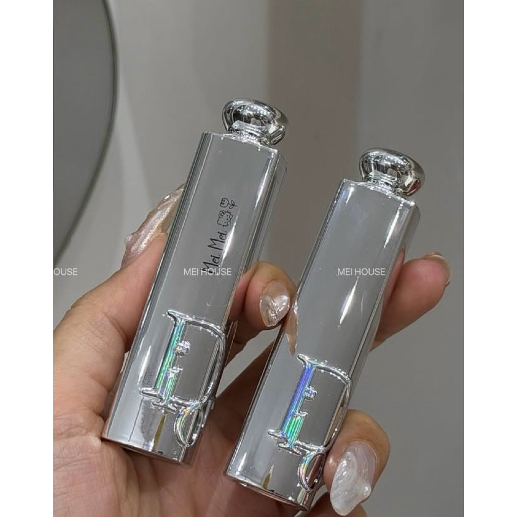 Dior Addict Glass ลิปสติกฉ่ำวาว ปลอกเงิน เติมความชุ่มชื้น สีสวยติดทน