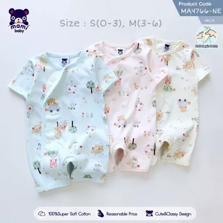 Mami Baby ชุดรอมเปอร์สั้น ผ้าดูด 0-6 เดือน เทปผ้าดูดกว้างไร้ซิปไร้กระดุมไร้เชือก | Babytrend