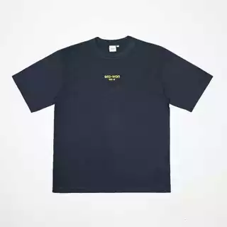 era-won เสื้อยืดเอราวอนแขนสั้น RIB คอ2 ชั้น T-Shirt Oversize สำหรับคุณผู้ชาย สีกรม สกรีนLOGO KOREA สีเขียว