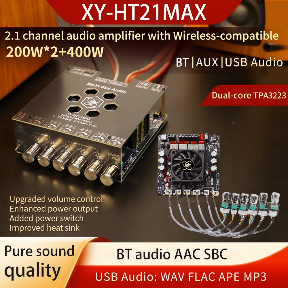 XY-HT21MAX DC 12-42V  แชนแนล รุ่นอัพเกรด แรงดันไฟฟ้า กำลังขับ ปรับเสียงเบสสูงและต่ำได้ ใช้ชิป