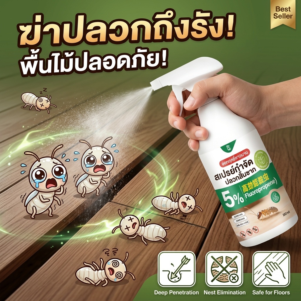 🐜กำจัดปลวกทั้งรังในครั้งเดียว🐜กำจัดปลวก ยาฆ่าปลวก ยาฆ่าปลวก ใช้ได้กับแมลงทุกชนิด ขนาดใหญ่ 500 มล