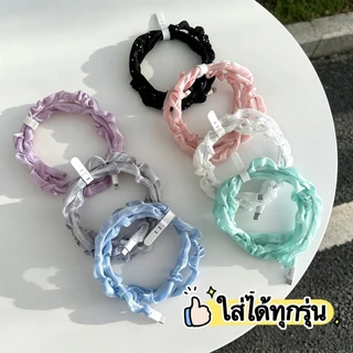 สายพันสายชาร์จ ใช้ได้ทุกรุ่น สายเกรียวตกแต่งงสายชาร์จ สายพันสีสันสดใส สำหรับทุกสไตล์